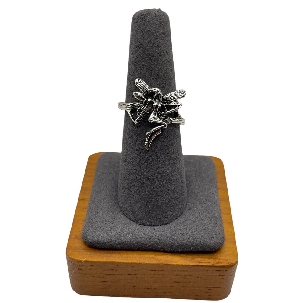 Fairly Pixie Silver Tone Erotic Fashion Ring Size 7.5 Textured Mythological NEW - Picture 2 of 10